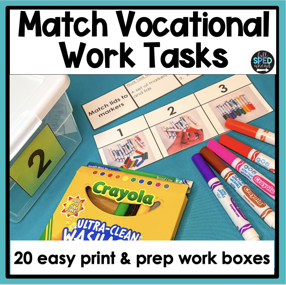 SCHOOL SUPPLIES MATCHING WORK TASKS ACTIVITIES PRESCHOOL SPECIAL EDUCATION