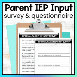 Free Special Ed IEP Meeting Parent Input Transition Survey Student Information