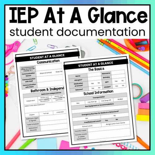Student IEP At A Glance