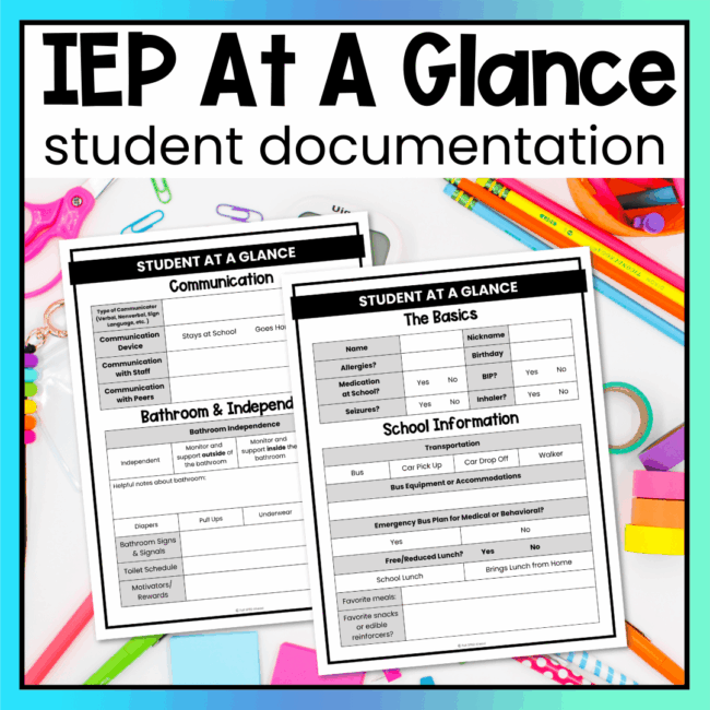 Student IEP At A Glance