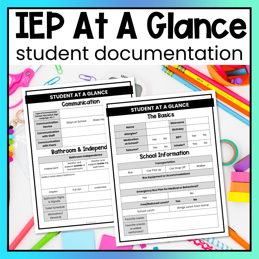 Student IEP At A Glance
