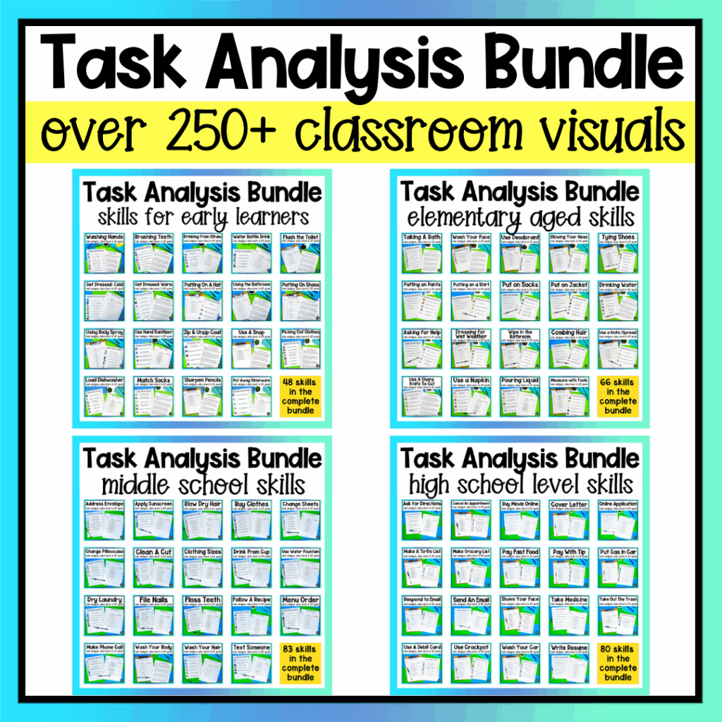 All Task Analysis Life Skills Classroom Visual Template Special Education Bundle