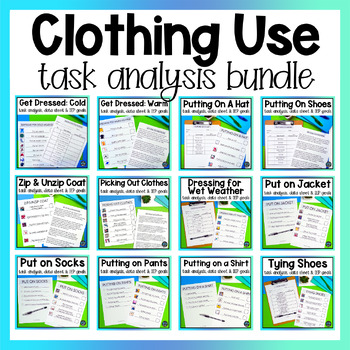 Clothing Management Classroom Visual Task Analysis Template Special Education