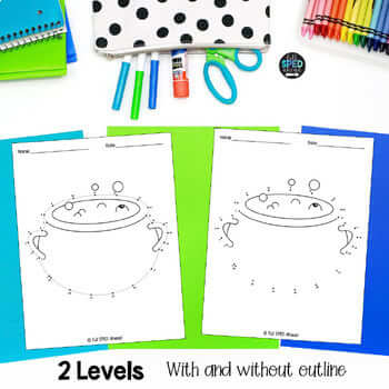 Dot to Dot Holiday Halloween Tracing Worksheets Leisure Center Special Education - Image 2