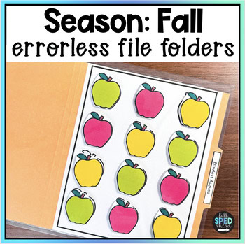 Fall Season Errorless File Folders Game Autism Centers Leisure Special Education