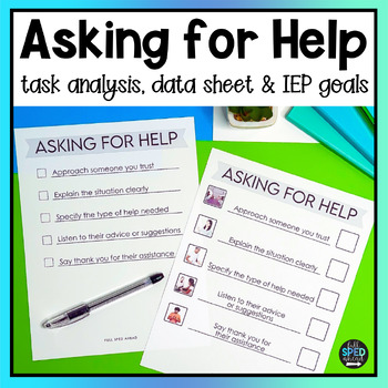 How To Ask for Help Classroom Visual Task Analysis Template Special Education