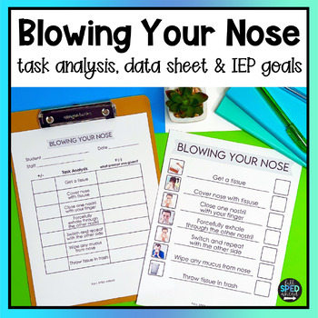 How To Blow Your Nose Visual Task Analysis Template Special Education Life Skill