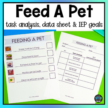 How To Feed a Pet Classroom Visual Task Analysis Template Special Education