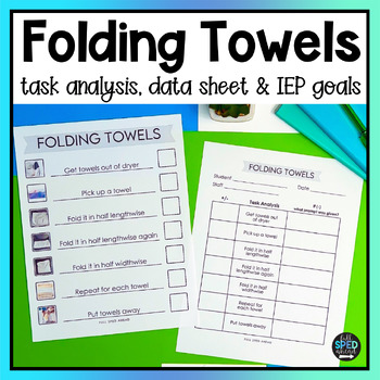 How To Fold Towels Classroom Visual Task Analysis Template Special Education