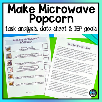 How To Make Popcorn Visual Task Analysis Template Special Education Life Skills