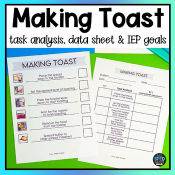 How To Make Toast Visual Task Analysis Template Special Education Life Skills