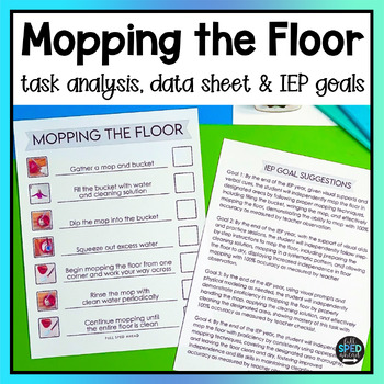 How To Mop the Floor Classroom Visual Task Analysis Template Special Education
