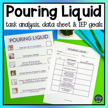 How To Pour Liquid Visual Task Analysis Template Cooking Skill Special Education
