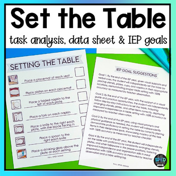 How To Set the Table Classroom Visual Task Analysis Template Special Education