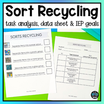 How To Sort Recycling Classroom Visual Task Analysis Template Special Education