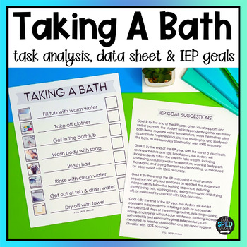 How To Take a Bath Visual Task Analysis Template Special Education Life Skills