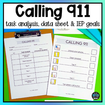 How to Call 911 Visual Task Analysis Template Special Education Life Skills