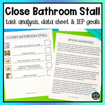How to Close Bathroom Stall Door Visual Task Analysis Template Special Education