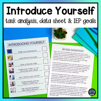 How to Introduce Yourself Visual Task Analysis Special Education Social Skills