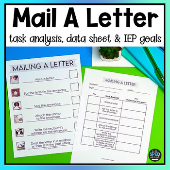 How to Mail a Letter Classroom Visual Task Analysis Template Special Education