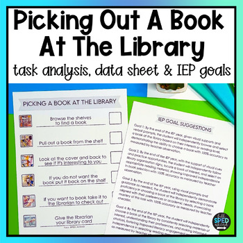 How to Pick Library Book Visual Task Analysis Special Education Life Skills