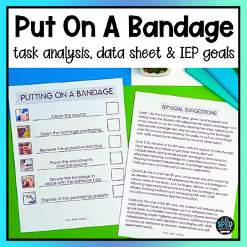 How to Put on Bandage Classroom Visual Task Analysis Template Special Education
