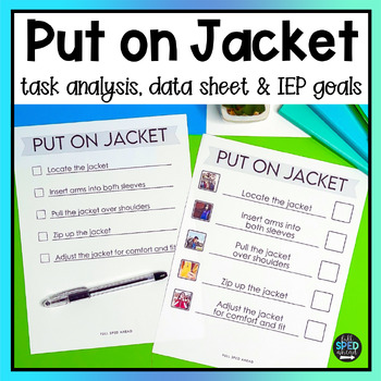 How to Put on a Jacket Classroom Visual Task Analysis Template Special Education