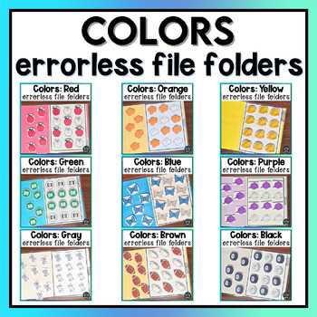 Math Colors Errorless File Folder Games Autism Leisure Centers Special Education