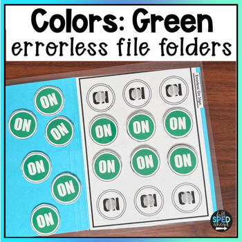 Math Colors Green Errorless File Folder Games Autism Centers Special Education