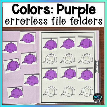 Math Colors Purple Errorless File Folder Games Autism Centers Special Education