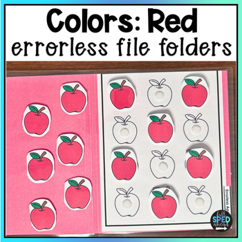 Math Colors Red Errorless File Folder Games Autism Centers Special Education