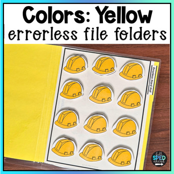 Math Colors Yellow Errorless File Folder Games Autism Centers Special Education