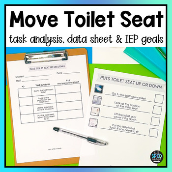 Move Toilet Seat Up or Down Visual Task Analysis Special Education Life Skills