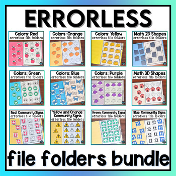 Ultimate Bundle Errorless File Folder Games Autism Center Work Special Education