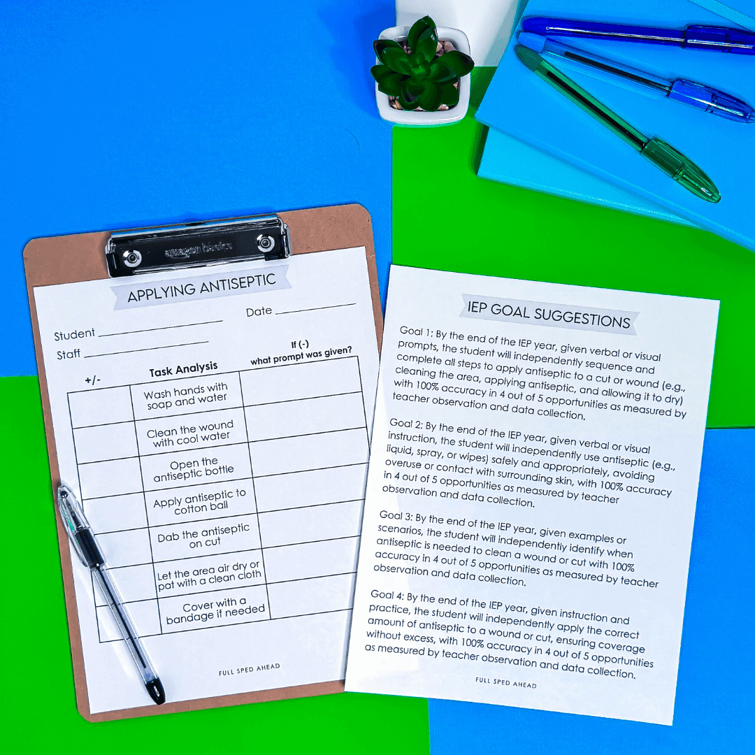How To Apply Antiseptic Task Analysis Template Special Education Life Skills - Image 4