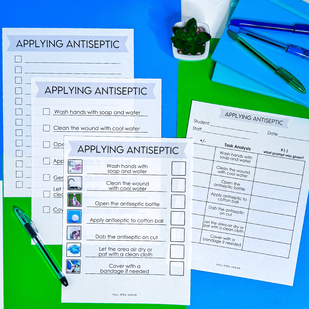 How To Apply Antiseptic Task Analysis Template Special Education Life Skills - Image 2