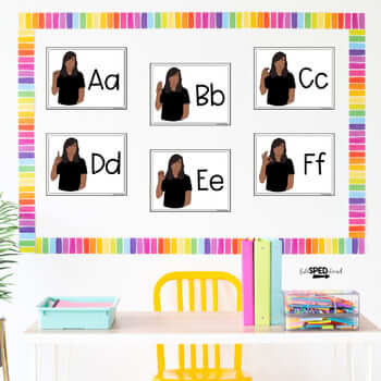 Alphabet Letters ASL Sign Language Printable Bulletin Posters Lessons - Image 3