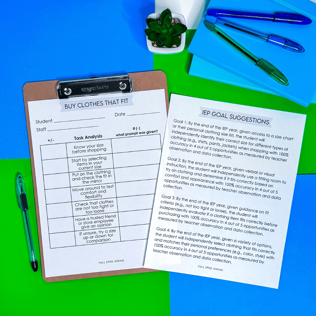 How To Buy Clothes That Fit Size Visual Task Analysis Template Special Education - Image 4
