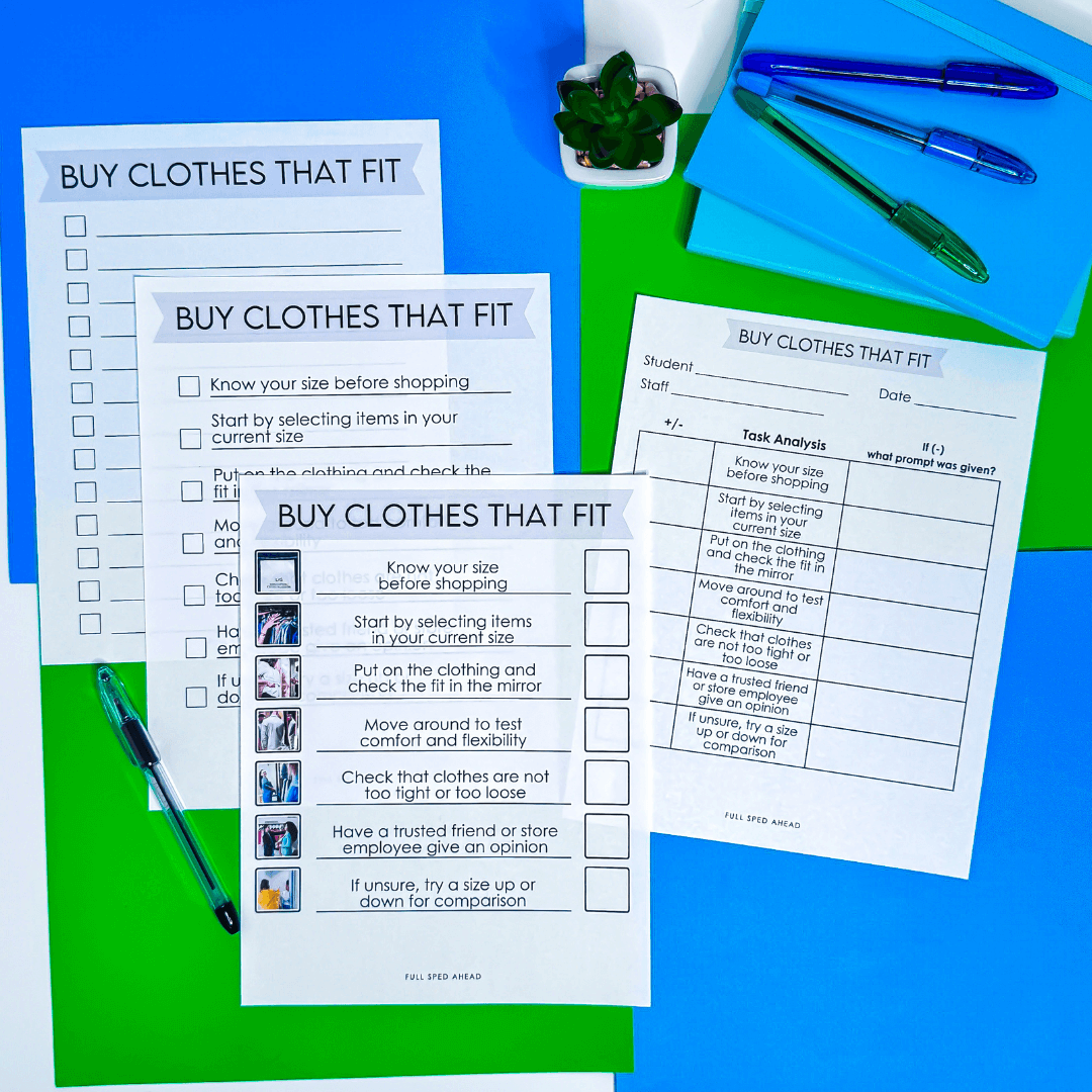 How To Buy Clothes That Fit Size Visual Task Analysis Template Special Education - Image 2