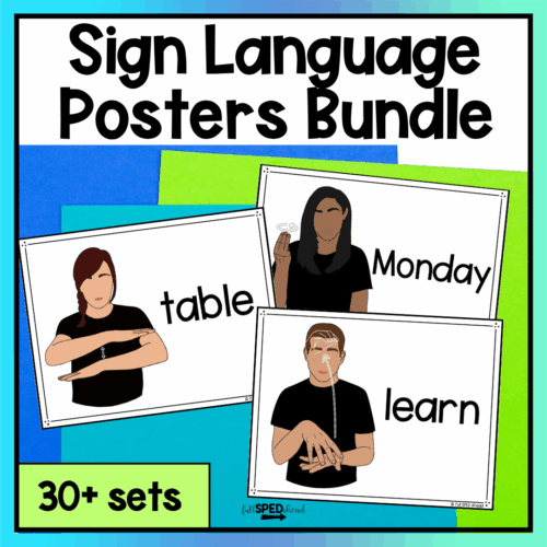 American Sign Language ASL Printable Bulletin Board Posters & Lessons Bundle