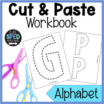 Cut and Paste Activities Read Alphabet Letters Workbook Binder Special Education
