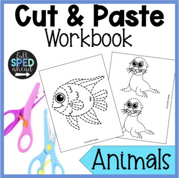 Cut and Paste Animals Workbook Binder for Special Education
