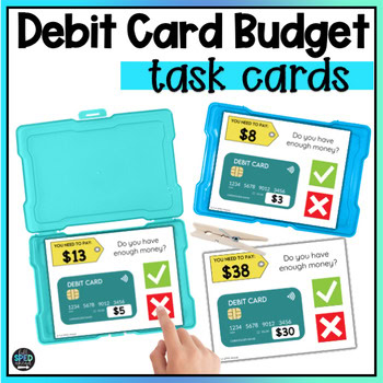 Debit Card Budget Activity Money Management Task Cards Centers Special Education