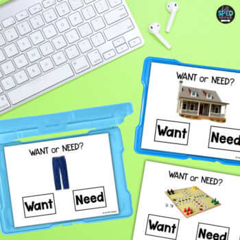 Economics Basic Wants or Needs Task Cards Activities Centers Special Education - Image 2