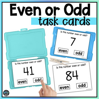 Even or Odd Numbers Identification Math Skills Task Cards Special Education