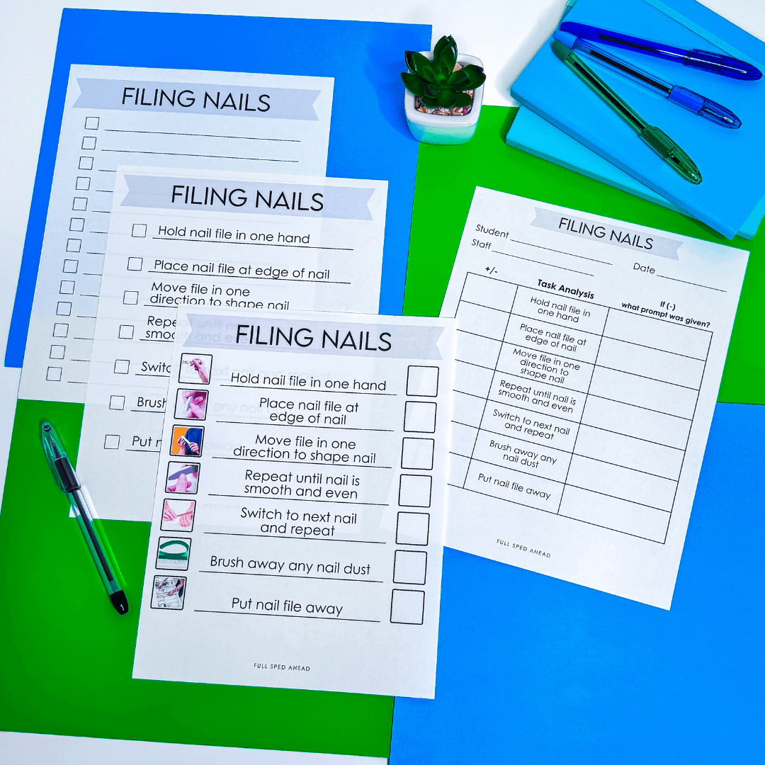 How To File Your Nails Task Analysis Template Special Education Life Skills - Image 2