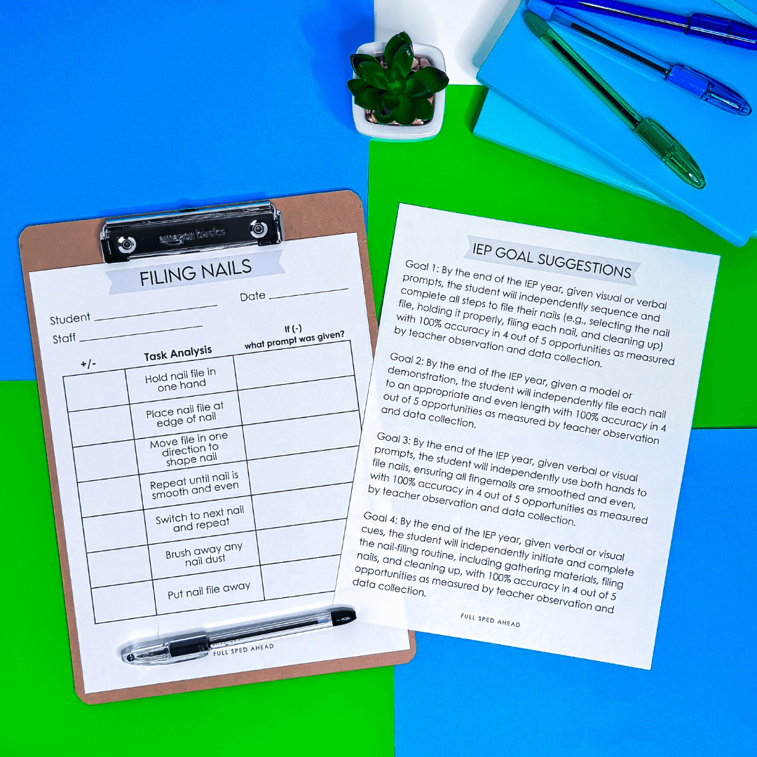 How To File Your Nails Task Analysis Template Special Education Life Skills - Image 4
