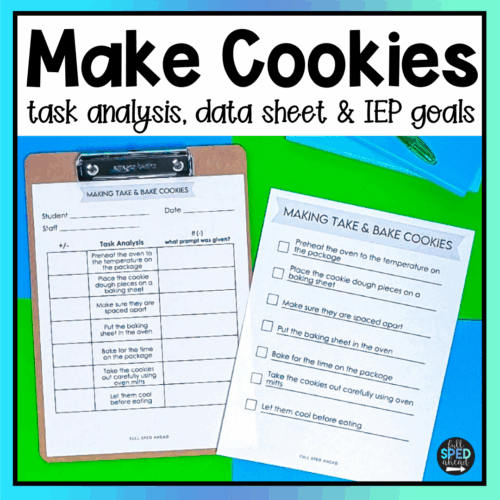 Make Cookies Baking Cooking Visual Task Analysis Template Special Education