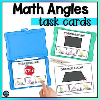 Math Geometry Shapes Identifying Angles Task Cards Special Education Centers