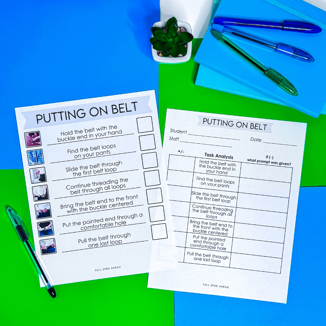 How To Use A Belt Visual Task Analysis Template Special Education Life Skills - Image 2